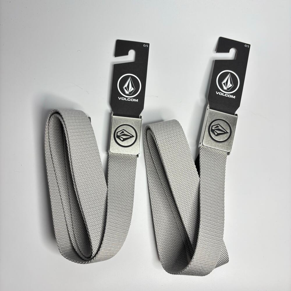 2 Volcom Circle Web Belts in Heather Grey